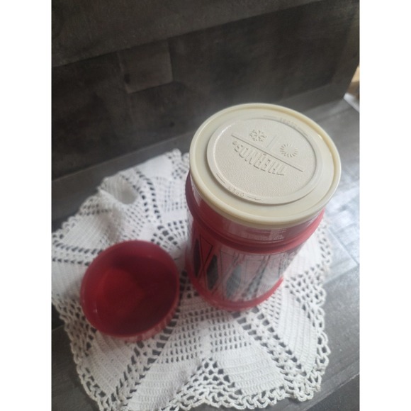 Vintage THERMOS King-Seeley  Plastic Red With Black Diamond Design USA - Picture 4 of 6